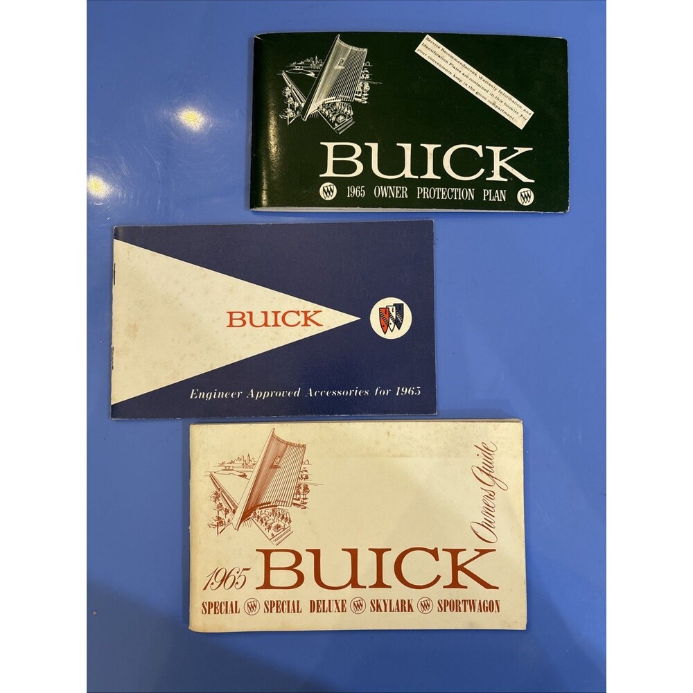 1965 Buick Owner’s Guide Protection Plan Accessories Brochure Lot of 3 Vintage